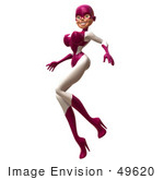 #49620 Royalty-Free (Rf) Illustration Of A 3d Superwoman Walking - Version 1