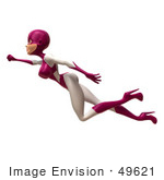 #49621 Royalty-Free (Rf) Illustration Of A 3d Superwoman Flying - Version 1