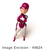 #49624 Royalty-Free (Rf) Illustration Of A 3d Superwoman Standing And Facing Front - Version 3