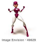 #49629 Royalty-Free (Rf) Illustration Of A 3d Superwoman Fighting - Version 4