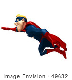 #49632 Royalty-Free (Rf) Illustration Of A 3d Superman Flying - Version 2