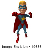 #49636 Royalty-Free (Rf) Illustration Of A 3d Superman Punching - Version 1