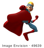 #49639 Royalty-Free (Rf) Illustration Of A 3d Superman Kicking - Version 1