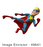 #49641 Royalty-Free (Rf) Illustration Of A 3d Superman Kicking - Version 3