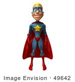 #49642 Royalty-Free (Rf) Illustration Of A 3d Superman Standing And Facing Front