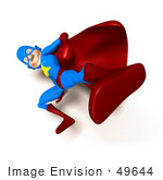 #49644 Royalty-Free (Rf) Illustration Of A 3d Masked Superhero Kicking - Version 7