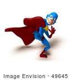 #49645 Royalty-Free (Rf) Illustration Of A 3d Masked Superhero Kicking - Version 4