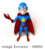 #49650 Royalty-Free (Rf) Illustration Of A 3d Masked Superhero Waving - Version 2