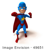 #49651 Royalty-Free (Rf) Illustration Of A 3d Masked Superhero Punching - Version 2