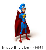 #49654 Royalty-Free (Rf) Illustration Of A 3d Masked Superhero Waving - Version 1