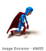 #49655 Royalty-Free (Rf) Illustration Of A 3d Masked Superhero Slouching