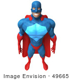 #49665 Royalty-Free (Rf) Illustration Of A 3d Powerful Superhero Standing And Facing Front - Version 2