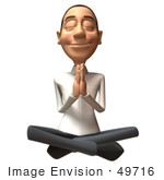 #49716 Royalty-Free (Rf) Illustration Of A 3d Young White Man Meditating - Version 3