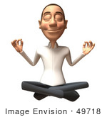#49718 Royalty-Free (Rf) Illustration Of A 3d Young White Man Meditating - Version 1