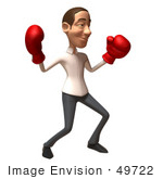 #49722 Royalty-Free (Rf) Illustration Of A 3d Young White Man Boxing - Version 4