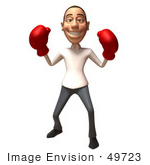 #49723 Royalty-Free (Rf) Illustration Of A 3d Young White Man Boxing - Version 6