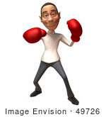 #49726 Royalty-Free (Rf) Illustration Of A 3d Young White Man Boxing - Version 5