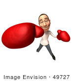 #49727 Royalty-Free (Rf) Illustration Of A 3d Young White Man Boxing - Version 2