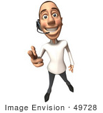 #49728 Royalty-Free (Rf) Illustration Of A 3d Young White Man Wearing A Headset - Version 1