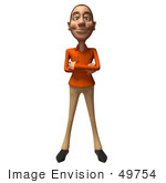 #49754 Royalty-Free (Rf) Illustration Of A 3d White Man Standing And Facing Front