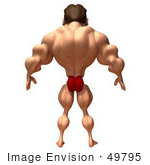 #49795 Royalty-Free (Rf) Illustration Of A 3d Bodybuilder Mascot Standing - Version 3