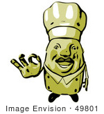 #49801 Royalty-Free (Rf) Illustration Of A 3d Chubby Chef Mascot Gesturing The A Ok Sign - Version 2