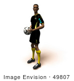 #49807 Royalty-Free (Rf) Illustration Of A 3d Athletic Man Holding A Soccer Ball - Version 4