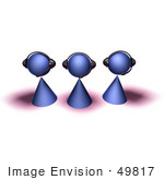 #49817 Royalty-Free (Rf) Illustration Of A Group Of Three 3d Purple Avatar Customer Service People - Version 4