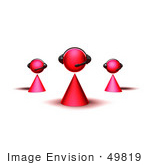#49819 Royalty-Free (Rf) Illustration Of A Group Of Three 3d Pink Avatar Customer Service Characters