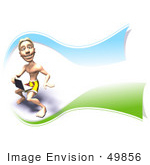 #49856 Royalty-Free (Rf) Illustration Of A 3d Surfer Guy Using A Laptop - Version 3
