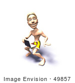 #49857 Royalty-Free (Rf) Illustration Of A 3d Surfer Guy Using A Laptop - Version 2