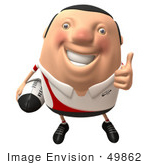 #49862 Royalty-Free (Rf) Illustration Of A 3d Chubby Rugby Mascot Giving The Thumbs Up - Version 1