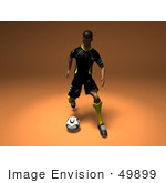 #49899 Royalty-Free (Rf) Illustration Of A 3d Male Athlete Kicking A Soccer Ball - Version 2