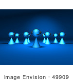 #49909 Royalty-Free (Rf) Illustration Of A 3d Group Of Blue Telemarketer Or Customer Service Rep Avatar People