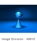 #49910 Royalty-Free (Rf) Illustration Of A 3d Blue Avatar Character Wearing A Headset - Version 2