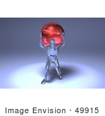 #49915 Royalty-Free (Rf) Illustration Of A 3d Crystal Man Character Carrying A Globe - Version 1