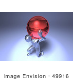 #49916 Royalty-Free (Rf) Illustration Of A 3d Crystal Man Character Carrying A Globe - Version 3