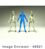 #49921 Royalty-Free (Rf) Illustration Of A Group Of Blue And Clear 3d Crystal Men Characters - Version 3