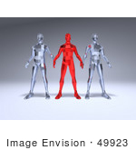 #49923 Royalty-Free (Rf) Illustration Of A Group Of Red And Clear 3d Crystal Men Characters - Version 2