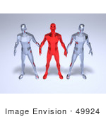 #49924 Royalty-Free (Rf) Illustration Of A Group Of Red And Clear 3d Crystal Men Characters - Version 3