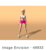#49933 Royalty-Free (Rf) Illustration Of A 3d Blond Fitness Woman Standing And Facing Front - Version 2