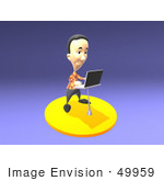 #49959 Royalty-Free (Rf) Illustration Of A 3d Man Standing And Using A Laptop - Version 2