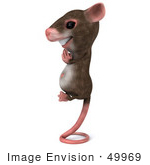 #49969 Royalty-Free (Rf) Illustration Of A 3d Mouse Mascot Perched Up On His Tail And Meditating - Version 2