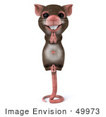 #49973 Royalty-Free (Rf) Illustration Of A 3d Mouse Mascot Perched Up On His Tail And Meditating - Version 1