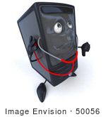 #50056 Royalty-Free (Rf) Illustration Of A 3d Computer Case Mascot Using A Stethoscope - Version 3