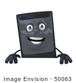 #50063 Royalty-Free (Rf) Illustration Of A 3d Computer Case Mascot Standing Behind A Blank Sign