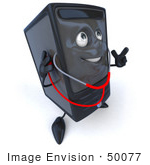 #50077 Royalty-Free (Rf) Illustration Of A 3d Computer Case Mascot Using A Stethoscope - Version 2