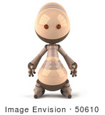 #50610 Royalty-Free (Rf) Illustration Of A 3d Robot Mascot Facing Front