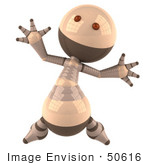 #50616 Royalty-Free (Rf) Illustration Of A 3d Robot Mascot Jumping - Version 1