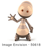 #50618 Royalty-Free (Rf) Illustration Of A 3d Robot Mascot Waving
